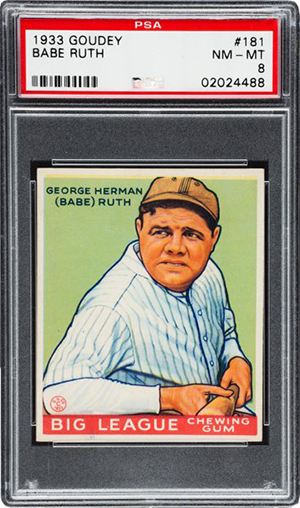 1933 Goudey Babe Ruth 181 PSA 8