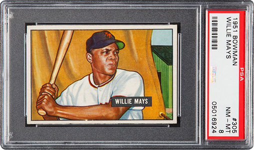 1951 Bowman Willie Mays PSA 8