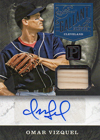 Omar Vizquel Autographed Jersey - 2016 Panini Pantheon Gu Dual Bat 17 149  Card