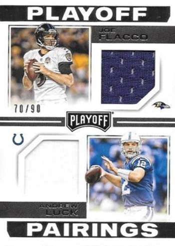 2016 Panini Playoff Football Playoff Pairings Joe Flacco Andrew Luck