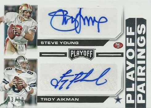 2016 Panini Playoff Football Playoff Pairings Steve Young Troy Aikman Autograph
