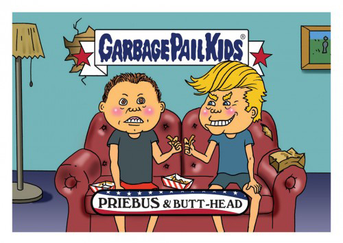 2016 Topps Garbage Pail Kids Dis-grace to the White House 74 Priebus and Butt-Head