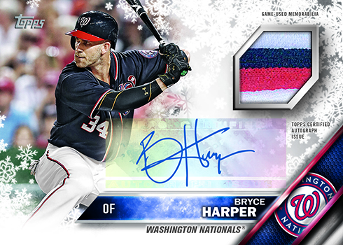 2016 Topps Holiday Baseball Autograph Relic Bryce Harper