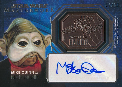 2016 Topps Star Wars Masterwork Medallion Autograph Nien Nunb