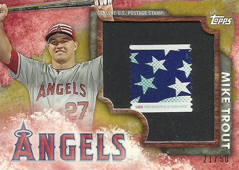 2016 Topps Walmart Factory Set Mike Trout Stamp Gold 50