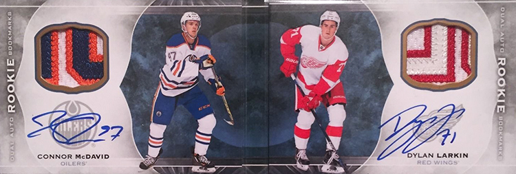 2015-16 Cup Connor McDavid Dylan Larkin Dual Auto Rookie Bookmarks