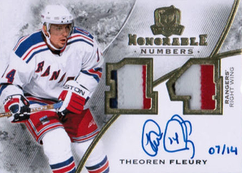 2015-16 Upper Deck The Cup Hockey Honorable Numbers Patch Autographs Theoren Fleury
