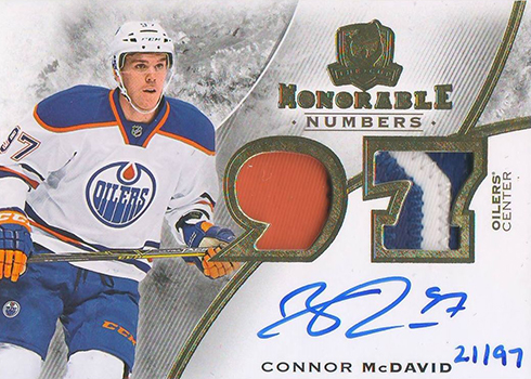 2015-16 Upper Deck The Cup Hockey Honorable Numbers Rookie Patch Autograph Connor McDavid
