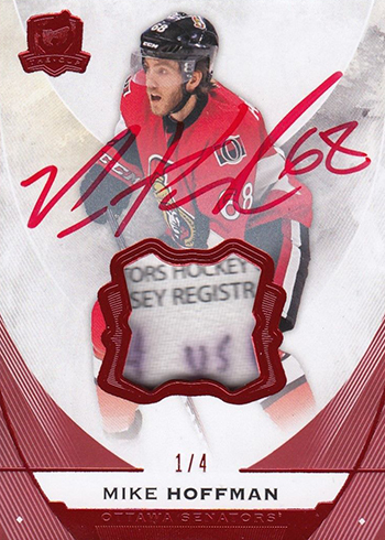 2015-16 Upper Deck The Cup Hockey Red Foil Tag Autograph Mike Hoffman