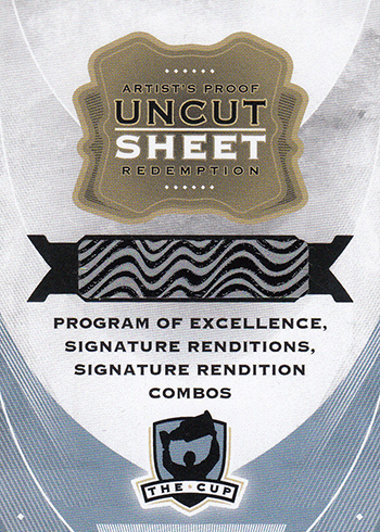 2015-16 Upper Deck The Cup Hockey Uncut Sheet Redemption
