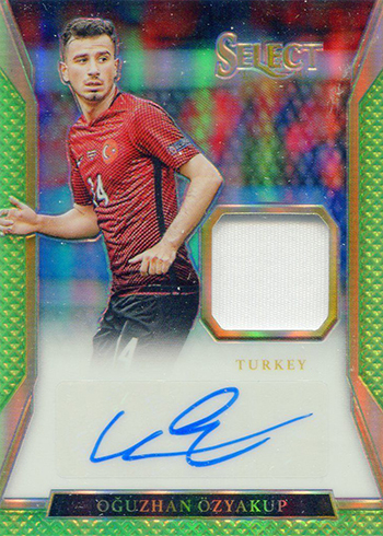 2016-17 Select Soccer Jersey Autograph Neon Green Oguzhan Ozyakup