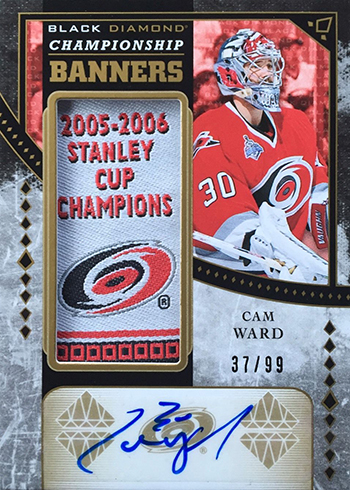 2016-17 Upper Deck Black Diamond Hockey Championship Banners Autograph Cam Ward