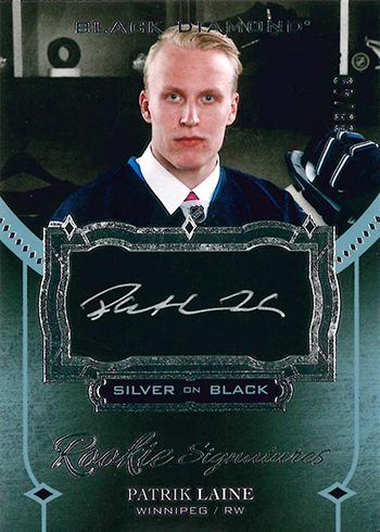 2016-17 Upper Deck Black Diamond Silver on Black Rookie Signatures Patrick Laine