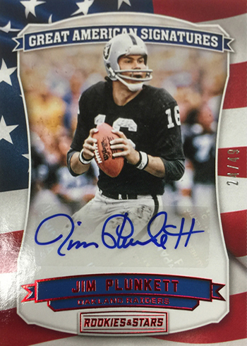 2016 Panini Rookies and Stars Football Great American Signatures Jim Plunkett