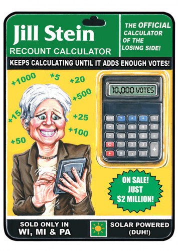 2016 Topps Garbage Pail Kids Dis-grace to the White House 90 Jill Stein Recount Calculator