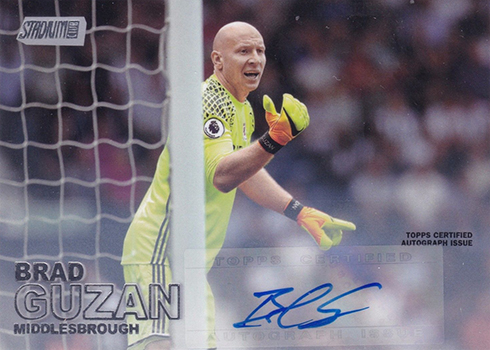 2016 Topps Stadium Club Premier League Soccer Base Autographs Brad Guzan