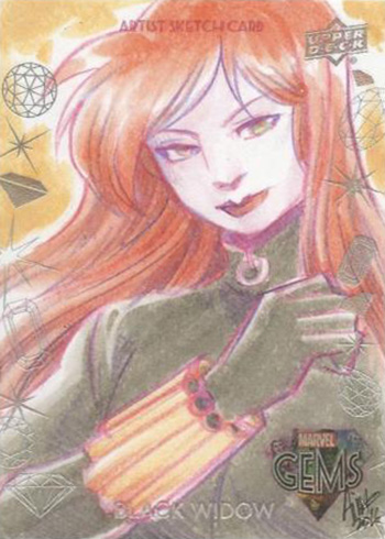 2016 Upper Deck Marvel Gems Sketch Card Irma Ahmed Black Widow