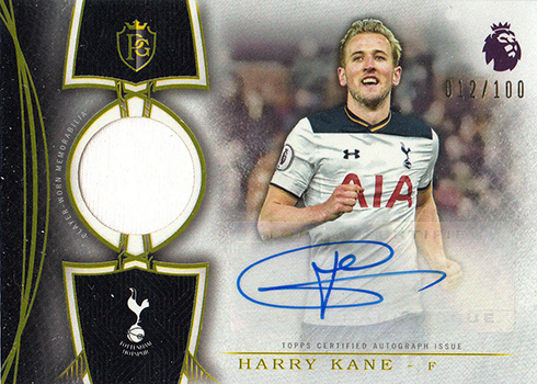 2017 Topps Premier Gold EPL Soccer Autograph Relic Harry Kane