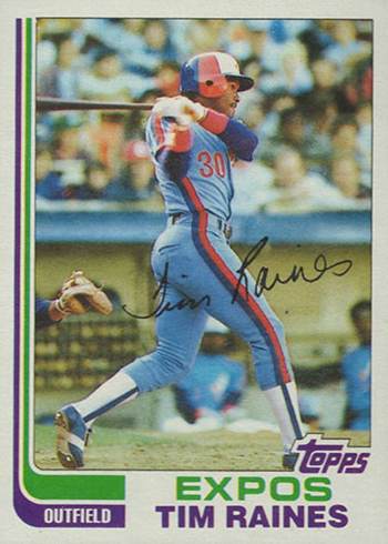 Tim Raines Autographed 1982 Fleer Card (PSA)