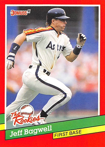 1991 TOPPS JEFF BAGWELL ROOKIE BASEBALL CARD # 4T