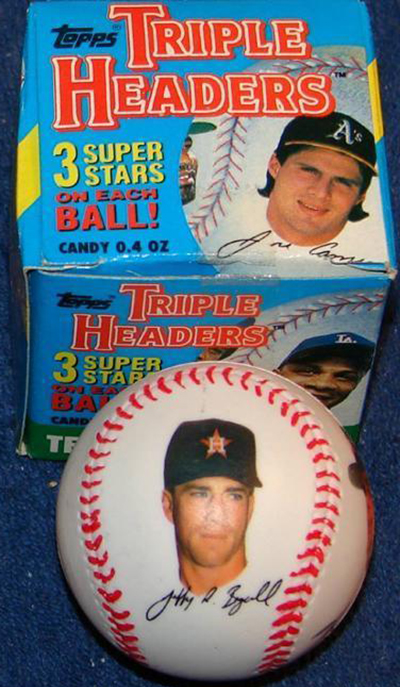 1991 Topps Triple Headers Jeff Bagwell Craig Biggio Ken Caminiti