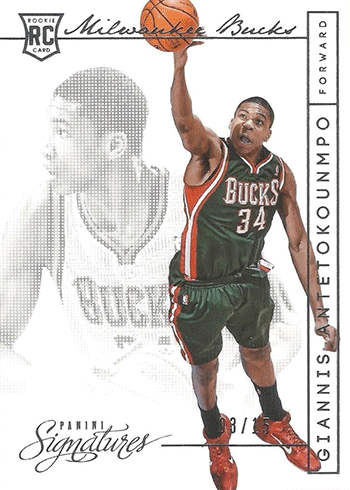 Giannis Antetokounmpo Rookie RC Iconic Ink Facsimile Auto-  Basketball Card : Sports & Outdoors