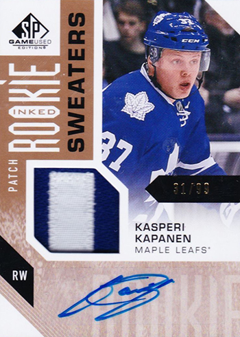 2016-17 SP Game Used Hockey Inked Rookie Sweaters Patch Kasperi Kapanen