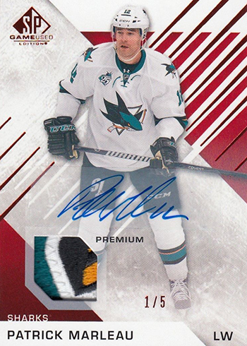 2016-17 SP Game Used Hockey Red Auto Patch Patrick Marleau