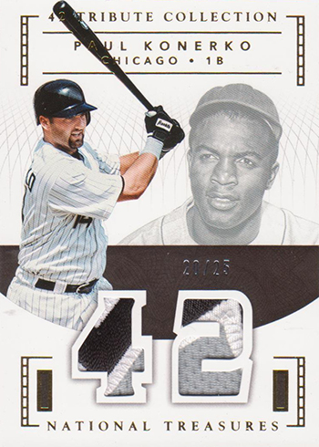 2016 National Treasures Baseball 42 Tribute Jersey Gold Paul Konerko