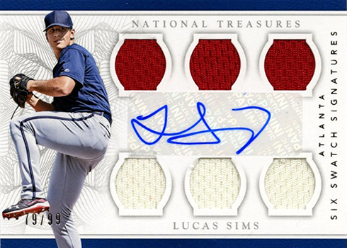 2016 National Treasures Baseball Six Swatch Signatures Lucas Sims
