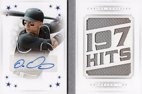 2016 National Treasures Baseball Star Materials Signatures Stats Carlos Gonzalez