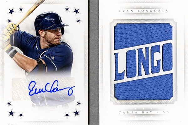 2016 National Treasures Baseball Stars Materials Signatures Nickname Evan Longoria