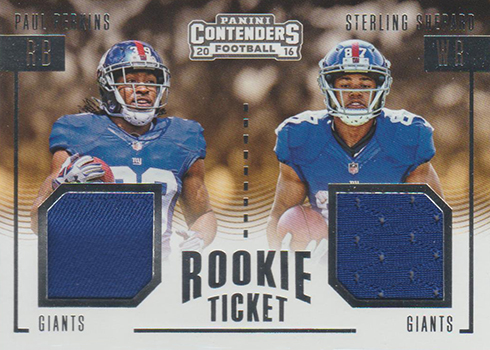 2016 Panini Contenders Football Rookie Ticket Dual Jersey