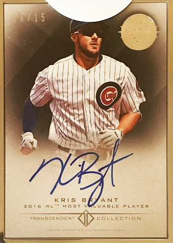 Kris Bryant 2017 Topps Transcendent Gold Frame Autograph Card 05/25