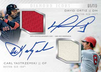 2017 Topps Diamond Icons Baseball Dual Auto Relic Ortiz Yastrzemski