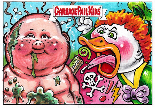 2017 Topps Garbage Pail Kids Adam-geddon Panoramic Sketch Card