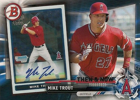 2017 Topps Series 1 Bowman Then and Now Mike Trout