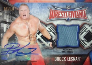 2017 Topps WWE Road to Wrestlemania Wrestlemania 32 Autographed Mat Relics Brock Lesnar