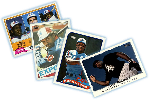 Topps Tim Raines Cards Through the Year