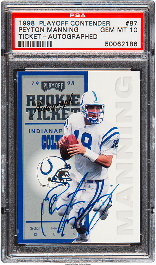 1998 Playoff Contenders Peyton Manning Autograph Tops $40K