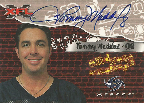 2001 Topps XFL End Zone Autographs Tommy Maddox