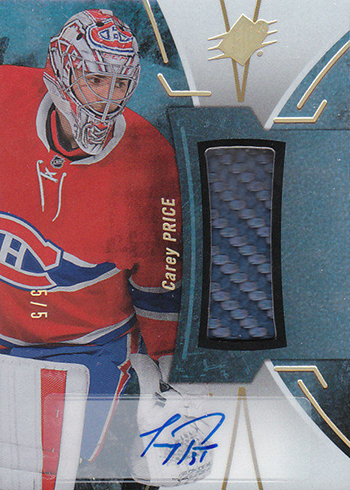 2016-17 SPx Hockey Black Premium Material Autographs Carey Price