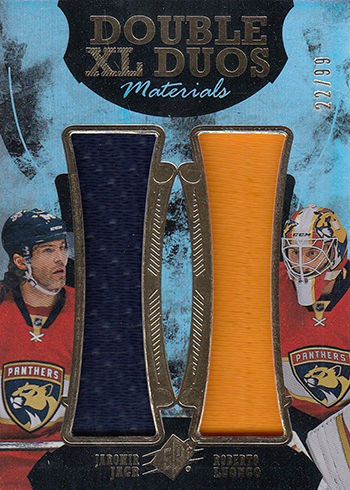 2016-17 SPx Hockey Doulbe XL Materials Duos Jaromir Jagr Roberto Luongo