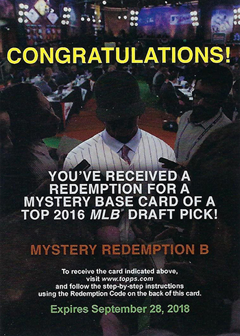 2016 Topps Heritage Minor League Mystery Redemption B