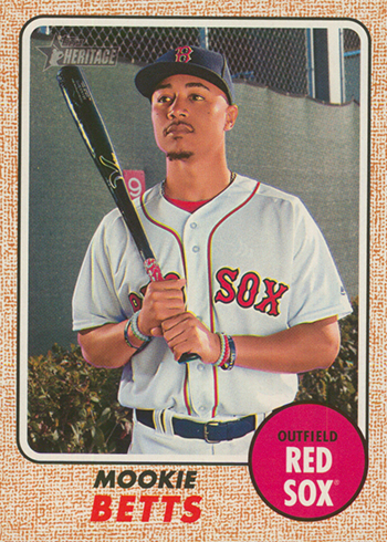 2017 Topps Heritage 428a Mookie Betts SP (a) - Sportsnut Cards