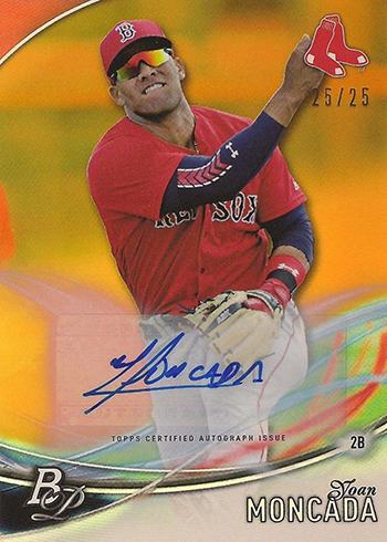 Yoan Moncada Chicago White Sox Autographed 2017 Bowman Chrome #50 Beckett Fanatics Witnessed Authenticated 10 Rookie Card