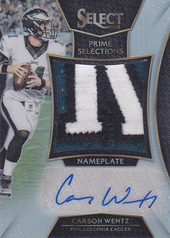 2019 Panini Select Jumbo Prizm White Carson Wentz Jersey Autograph #D02/10  - Sportsnut Cards