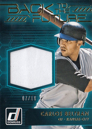 2017 Donruss Baseball Back to the Future Materials Black Carlos Beltran