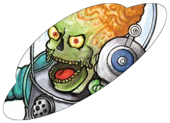 2017 Topps Mars Attacks The Revenge Shaped Sketch Card