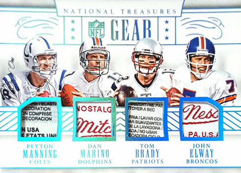 2016 National Treasures NFL Gear Tag Manning Marino Brady Elwayb